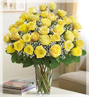 3 Dz  Long Stem Yellow Roses Arrangement
