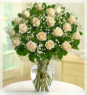 2 Dz  Long Stem White Roses Arrangement