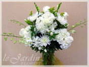 Custom Made Upscale White Flower Arrangements